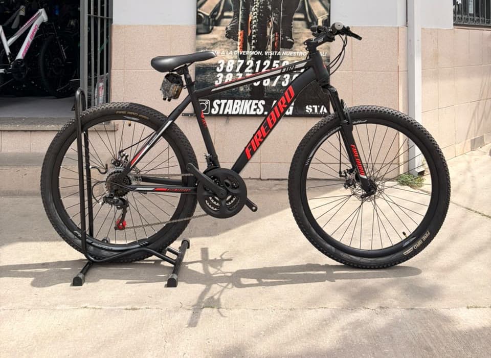 Bicicleta de montaña Fire Bird negra y roja