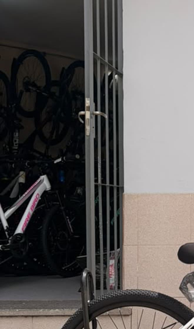 Bicicletas colgadas dentro del salón de STA BIKES